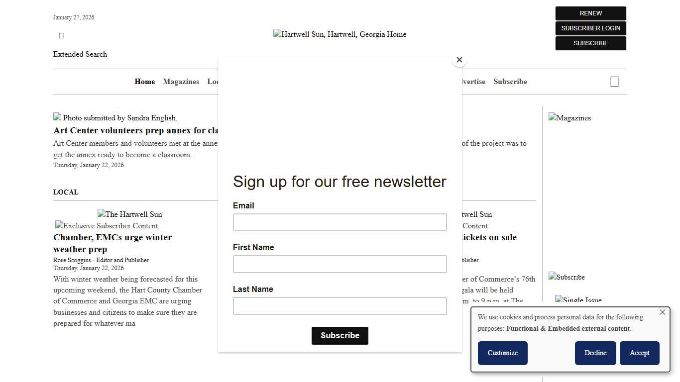Hartwell Sun, Hartwell, Georgia